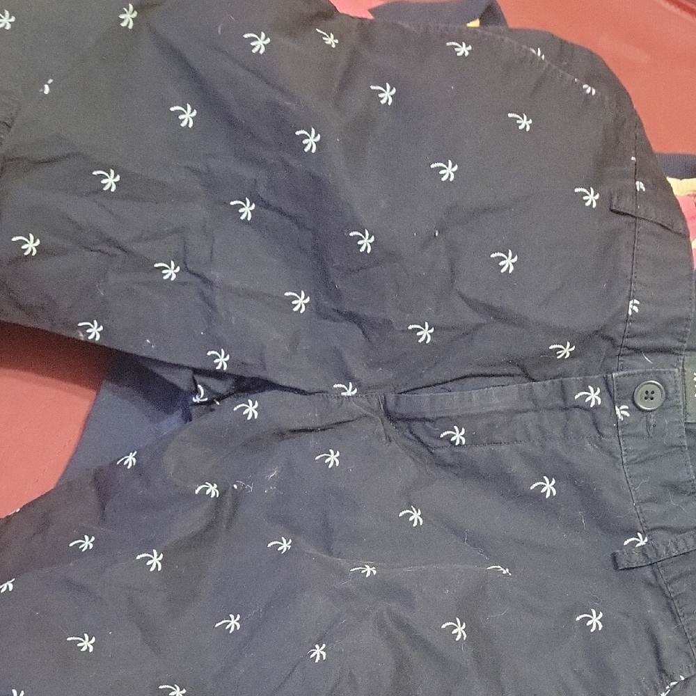 Navy Shorts with Palm Tree Print